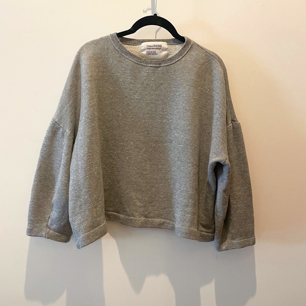 OPENING CEREMONY X TOGA ROBE Cropped Boxy 3/4 Sleeves French Terry Sweatshirt